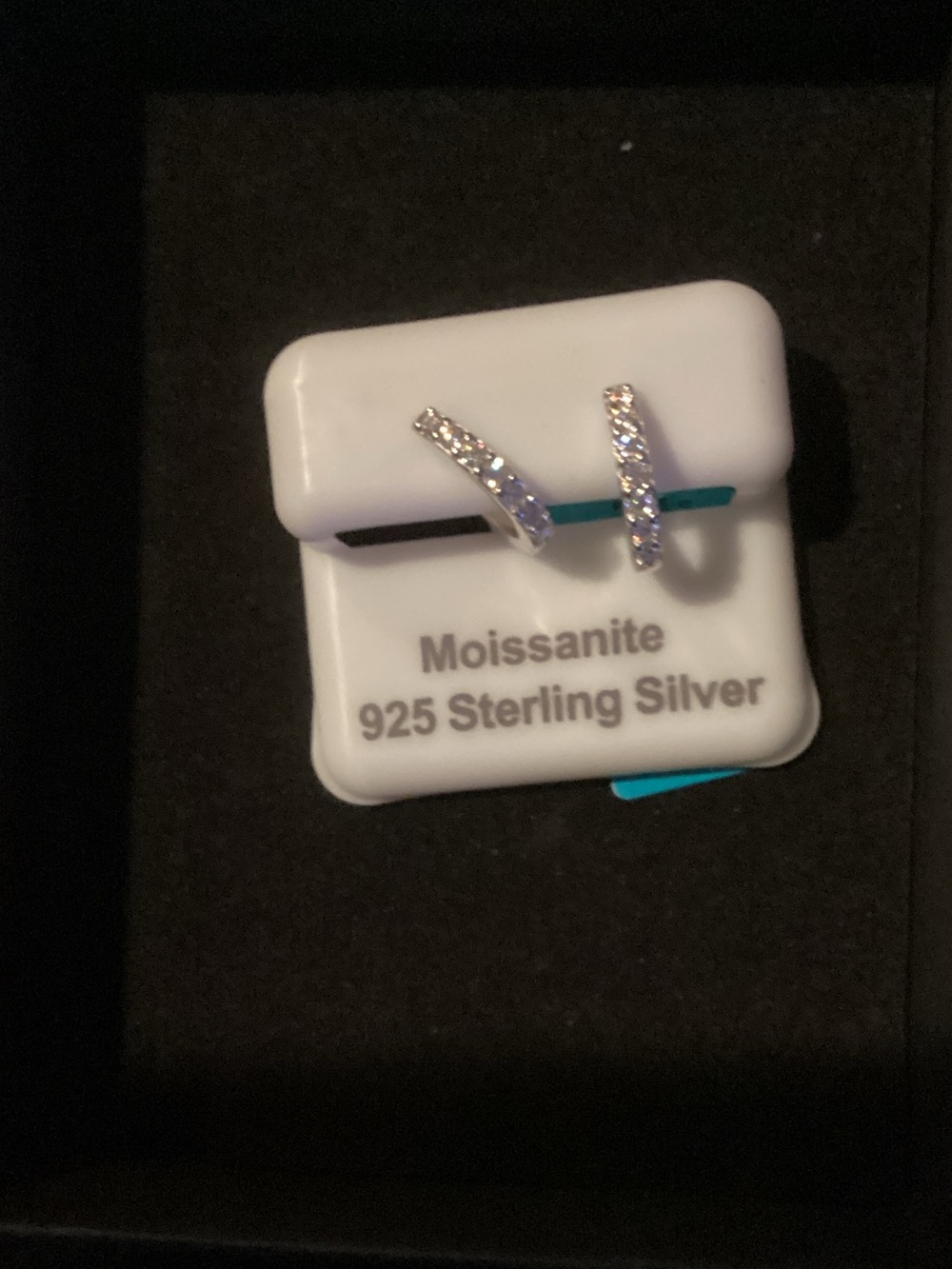 Moissanite 925 Sterling Silver Pave Half-Hoop Earrings - Sterling Silver